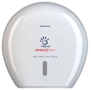 Antibacterial Toilet Paper Dispenser Mini Jumbo Defend Tech -