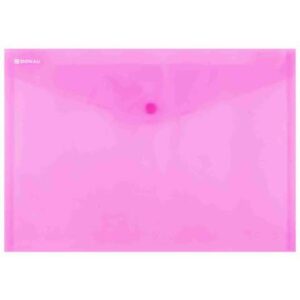 Buste con bottone in PPL ecologico Donau formato A4  rosso -