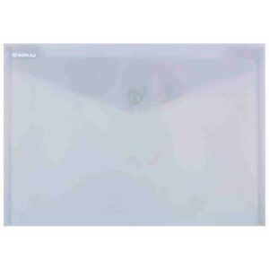 Buste con bottone in PPL ecologico Donau formato A4  grigio -