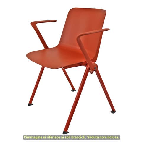 Pair of armrests for Unisit Plus line brick red