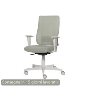 Poltrona semi-direzionale Liberty Syncro Seditaly scocca bianca tessuto ignifugo