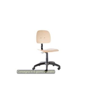 Seduta tecnica Labor Wood 40 in legno di faggio verniciato naturale Seditaly