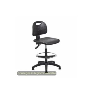 Sgabello tecnico Labor Back-system 60 nero Seditaly in PU lavabile alto con