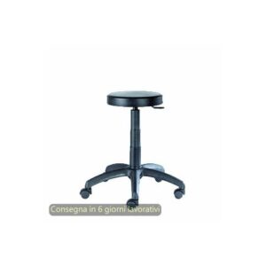 Seduta tecnica Work 40 in PU flessibile e lavabile nero Seditaly bassa