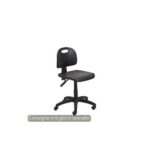 Sgabello tecnico Labor Back-system 50 nero Seditaly in PU lavabile medio