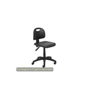 Sgabello tecnico Labor Back-system 50 nero Seditaly in PU lavabile medio