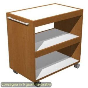 Carrello su ruote a 3 ripiani angolo Ristoro 70x43,8xH.73 cm Artexport noce