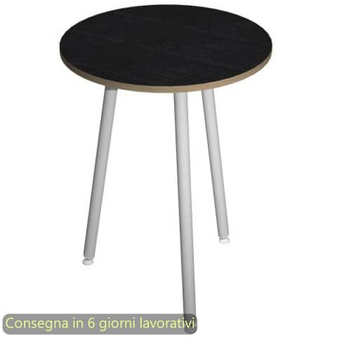 Tavolo rotondo Skinny Metal ø80xH.74,4 cm con gambe met. bianche Artexport