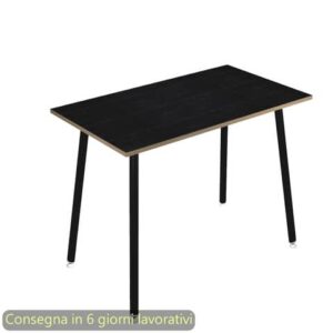 Tavolo alto Skinny Metal 140x80xH.105 cm con gambe metalliche nere Artexport