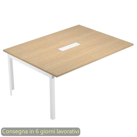 Side extension for Bridge meeting table 160x120xH.72.5 cm metal legs.