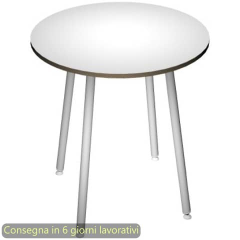 Tavolo rotondo Skinny Metal ø100xH.74,4 cm con gambe met. bianche Artexport