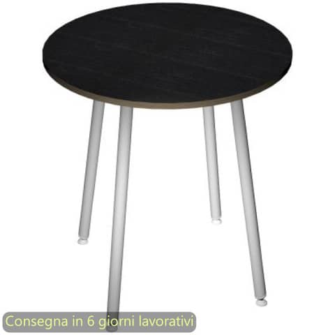 Tavolo rotondo Skinny Metal ø100xH.74,4 cm con gambe met. bianche Artexport