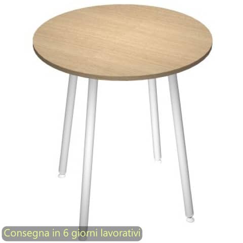 Tavolo rotondo Skinny Metal ø100xH.74,4 cm con gambe met. bianche Artexport