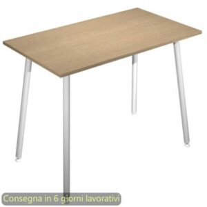 Tavolo alto Skinny Metal 180x80xH.105 cm con gambe met. bianche Artexport piano