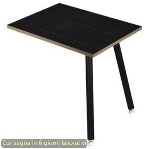 Reversible extension for Skinny Metal desks 60x80xH.74,4 cm black metal legs
