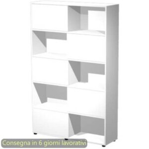 Libreria alta Tetris 5 ripiani con ante scorrevoli 120x35xH.190,6 cm Artexport
