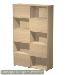 Libreria alta Tetris 5 ripiani con ante scorrevoli 120x35xH.190,6 cm Artexport