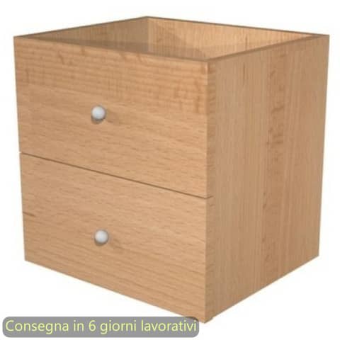Coppia di cassetti per libreria componibile Maxicolor - 32,5x28,8x32,5