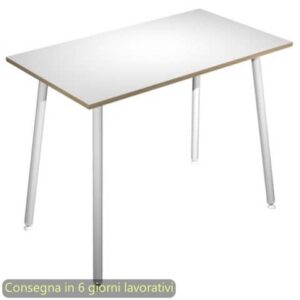 Tavolo alto Skinny Metal 120x80xH.105 cm con gambe met. bianche Artexport piano