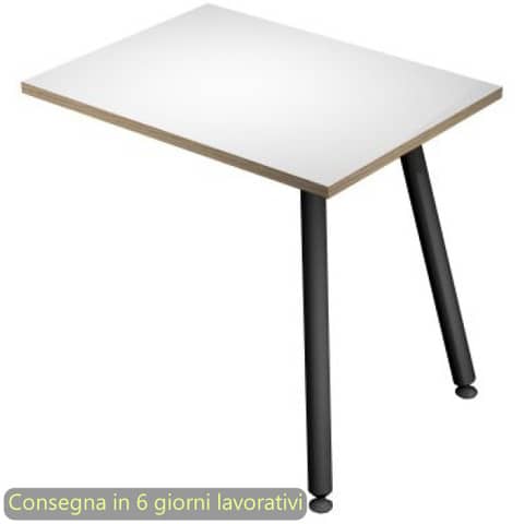 Reversible extension for Skinny Metal desks 60x80xH.74,4 cm black metal legs