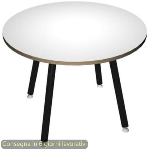 Tavolo rotondo Skinny Metal ø100xH.74,4 cm con gambe met. nere Artexport piano