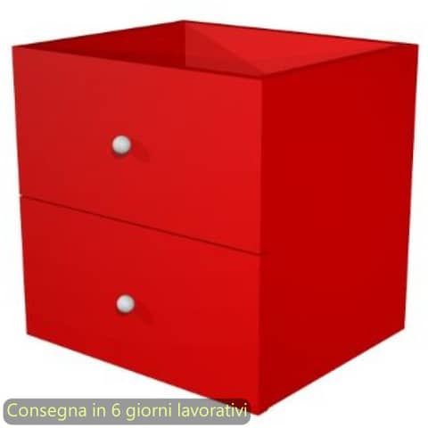 Coppia di cassetti per libreria componibile Maxicolor - 32,5x28,8x32,5