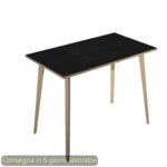 Tavolo alto Woody 120x80xH.105 cm con gambe rovere Artexport piano nero