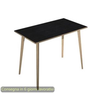 Tavolo alto Woody 120x80xH.105 cm con gambe rovere Artexport piano nero