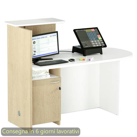 Postazione reception compatta destra 142,5x83xH.117,2 cm Artexport