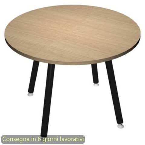 Tavolo rotondo Skinny Metal ø100xH.74,4 cm con gambe met. nere Artexport piano