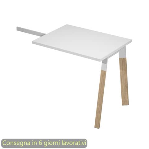 Allungo reversibile per scrivanie K73 Wood 60x80xH.74,4 cm gambe legno e met.