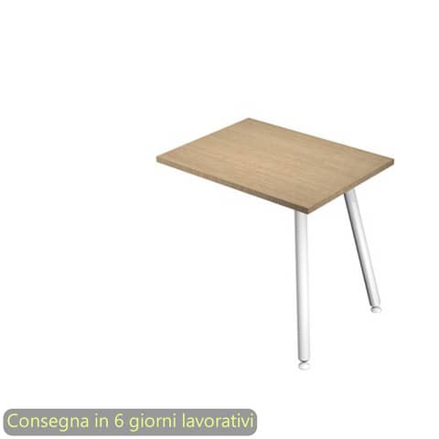 Reversible extension for Skinny Metal desks 60x80xH.74,4 cm white metal legs