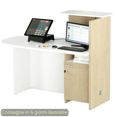 Postazione reception compatta sinistra 142,5x83xH.117,2 cm Artexport