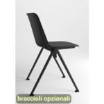 Sedia visitatore in PPL 4 gambe Plus Unisit nero