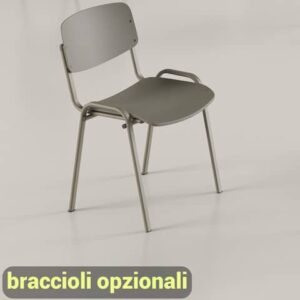 Sedia visitatore in PPL 4 gambe Milk Unisit grigio