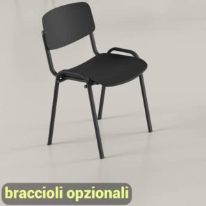 Sedia visitatore in PPL 4 gambe Milk Unisit nero