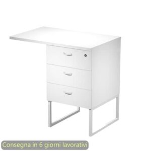 Cassettiera alta 3 cass. Top supp. met. bia. 80x50/50X80xH.74,4 cm montata Blade