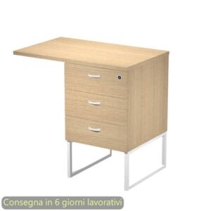 Cassettiera alta 3 cass. Top supp. met. bia. 80x50/50X80xH.74,4 cm montata Blade