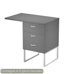 Cassettiera alta 3 cass. Top supp. met bia 80x50/50X80xH.74,4 cm montata Blade