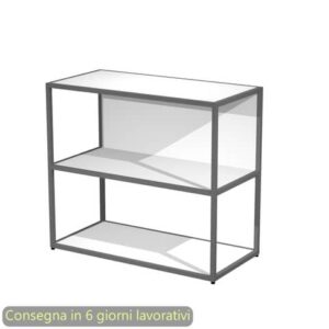 Libreria a giorno bassa 90x44xH.80 cm struttura metallo antracite Artexport