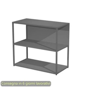 Libreria a giorno bassa 90x44xH.80 cm struttura metallo antracite Artexport