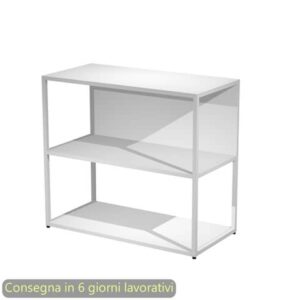 Libreria a giorno bassa 90x44xH.80 cm struttura metallo bianca Artexport