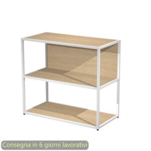 Libreria a giorno bassa 90x44xH.80 cm struttura metallo bianca Artexport