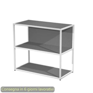 Libreria a giorno bassa 90x44xH.80 cm struttura metallo bianca Artexport