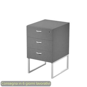 Cassettiera alta 3 cassetti supporto metallo bianco 41,5x50xH.72,2 cm montata