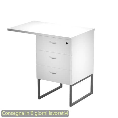 Cassettiera alta 3 cass. Top supp. met. antr 80x50/50X80xH.74,4 cm montata Blade