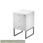 Cassettiera alta 3 cassetti supporto metallo antracite 41,5x50xH.72,2 cm