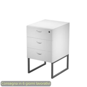 Cassettiera alta 3 cassetti supporto metallo antracite 41,5x50xH.72,2 cm