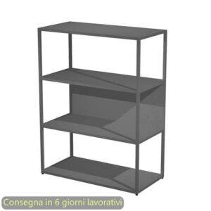 Libreria a giorno media 90x44xH.119 cm struttura metallo antracite Artexport
