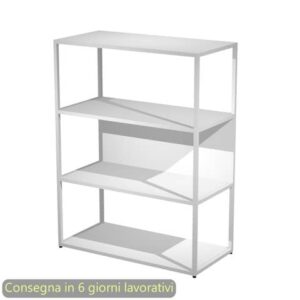 Libreria a giorno media 90x44xH.119 cm struttura metallo bianca Artexport